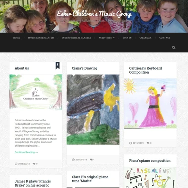 Eskermusic Homepage - website designed by Pagecrafted