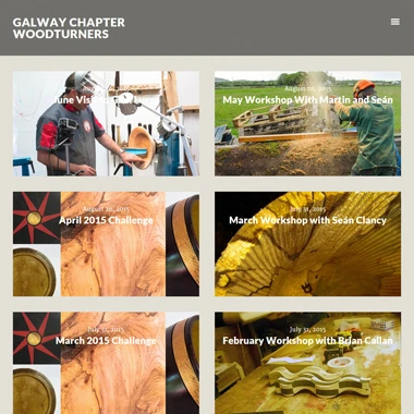 Galway Woodturners Homepage - website designed by Pagecrafted