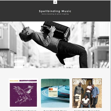 Spellbindingmusic Homepage - website designed by Pagecrafted