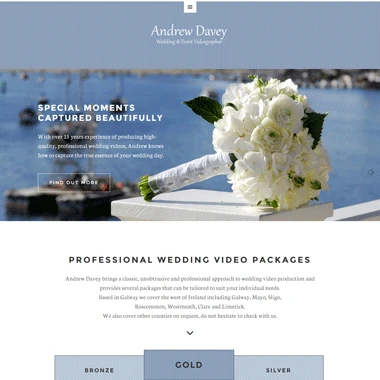 Wedding DVD by Andrew Davey Homepage - Affordable website designed by Pagecrafted