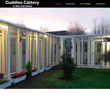 Cuddles Cattery Homepage - Affordable website designed by Pagecrafted