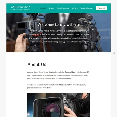 Davey AV Homepage - Affordable website designed by Pagecrafted