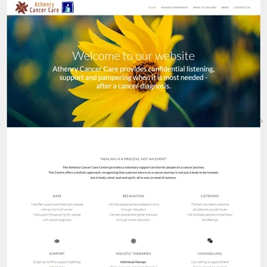 Athenry Cancer Care Homepage - Affordable website designed by Pagecrafted