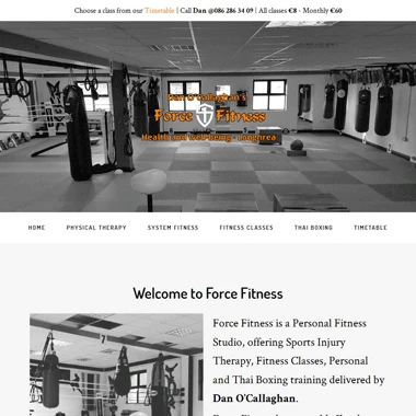 Force Fitness Loughrea - a mobile responsive website designed by Pagecrafted